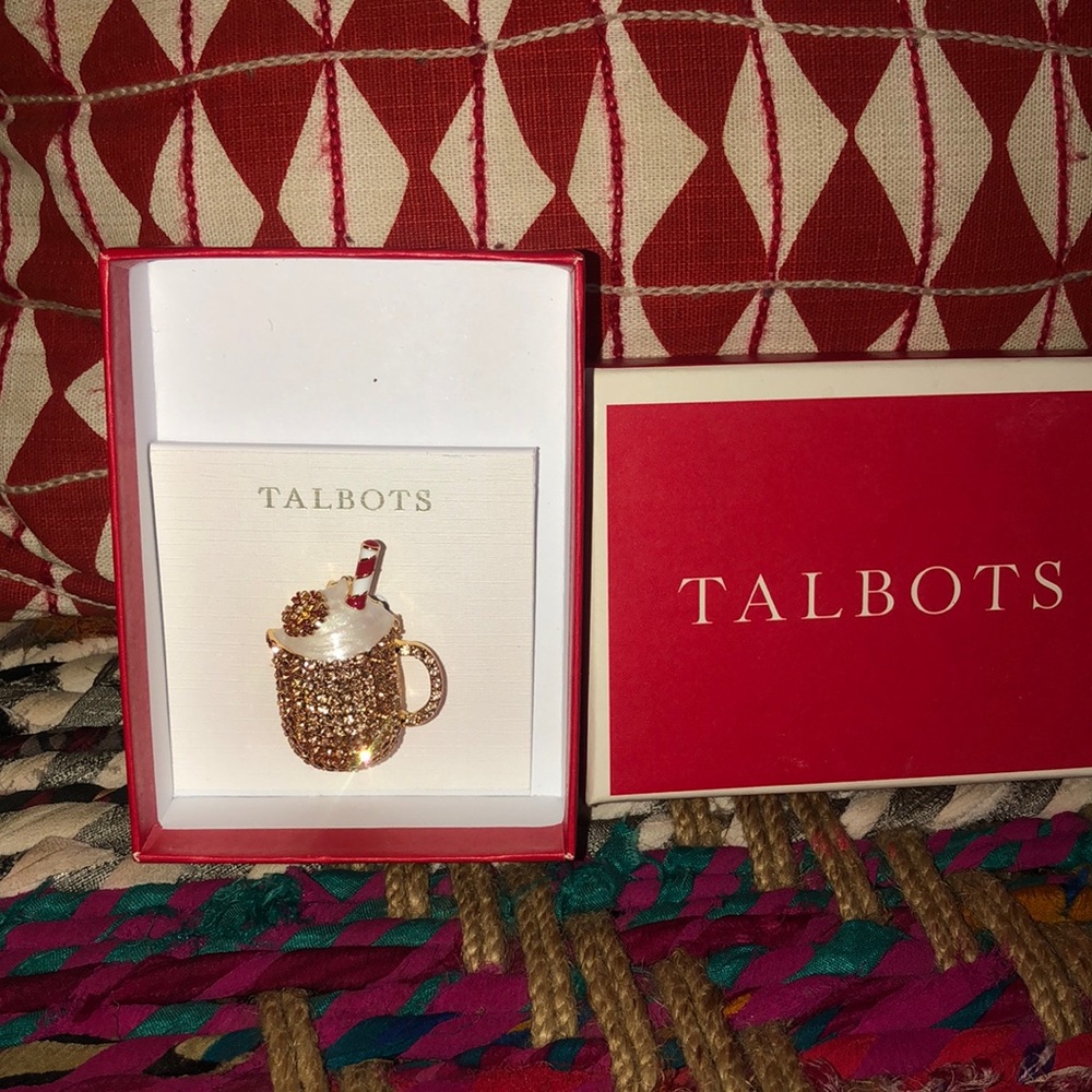 NWT Talbots Hot Cocoa in Bling Brooch